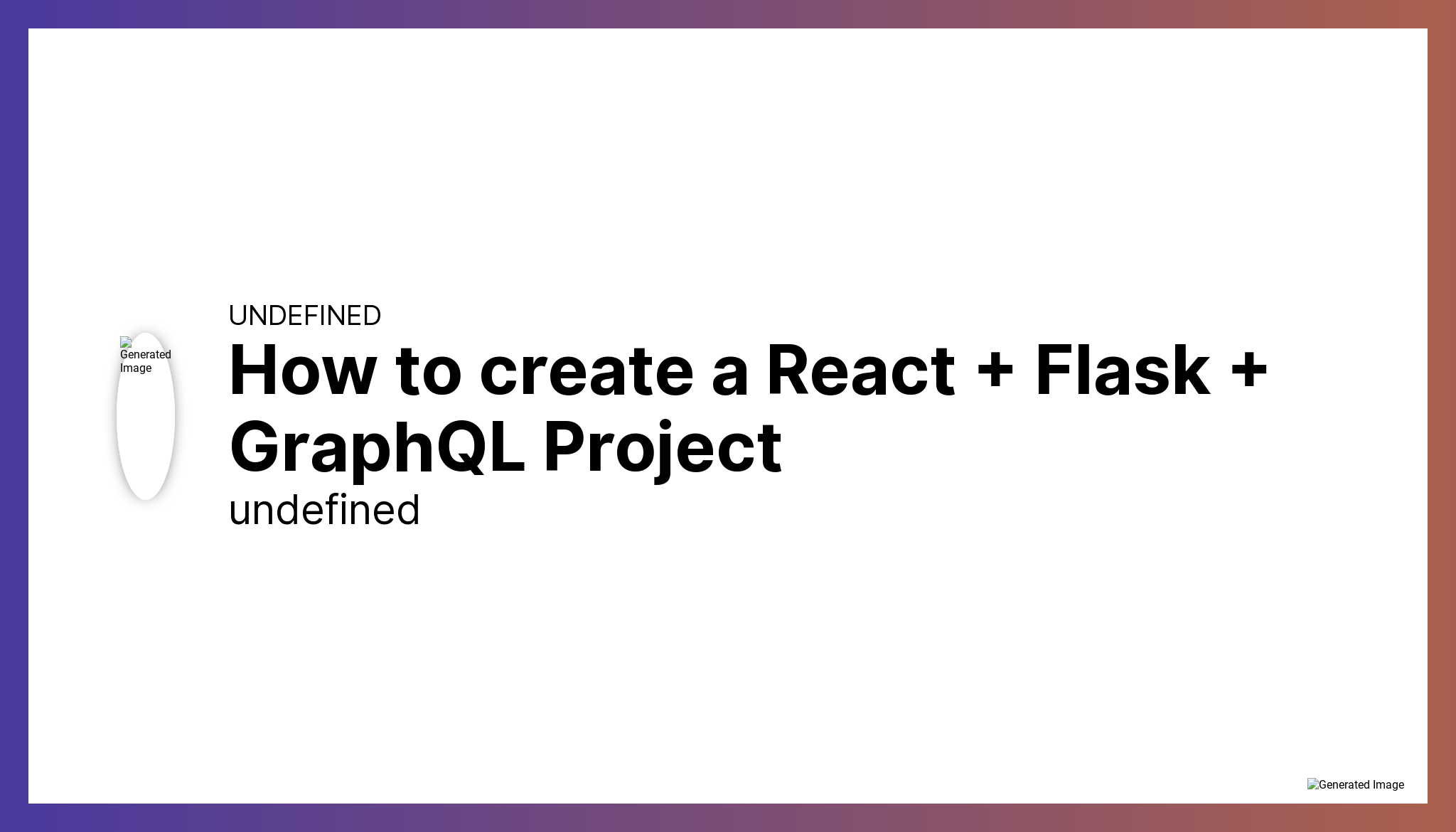 How to create a React + Flask + GraphQL Project